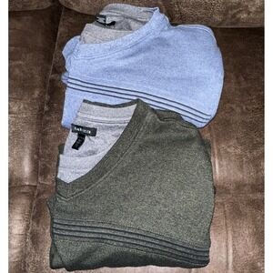 Van Heusen Polo Shirt Mens XL Golf Casual Knit Plaid Long Sleeve Lot of 2